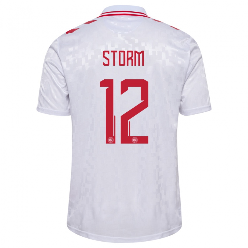 Niño Camiseta Dinamarca Tobias Storm #12 Blanco 2ª Equipación 24-26 La Camisa Perú