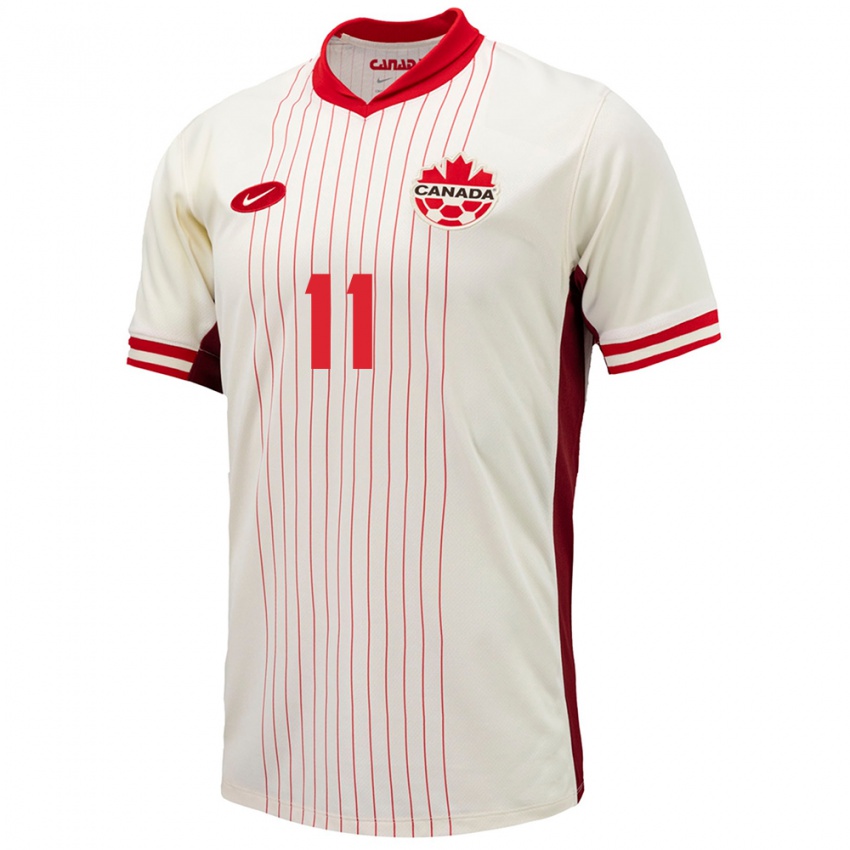 Niño Camiseta Canadá Desiree Scott #11 Blanco 2ª Equipación 24-26 La Camisa Perú