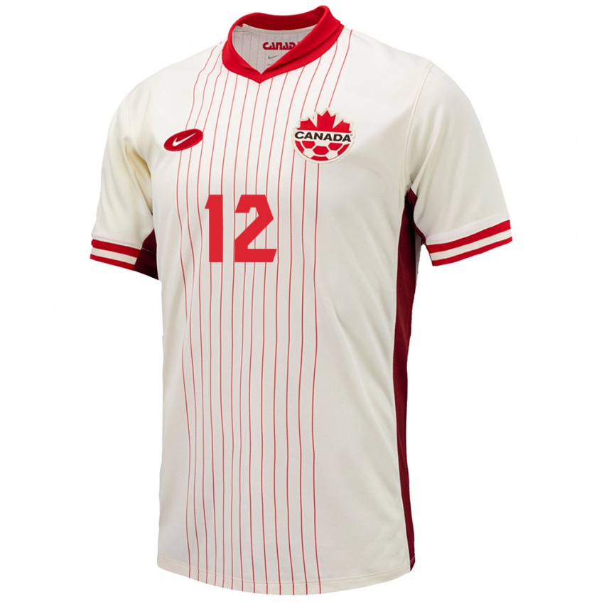 Niño Camiseta Canadá Ike Ugbo #12 Blanco 2ª Equipación 24-26 La Camisa Perú