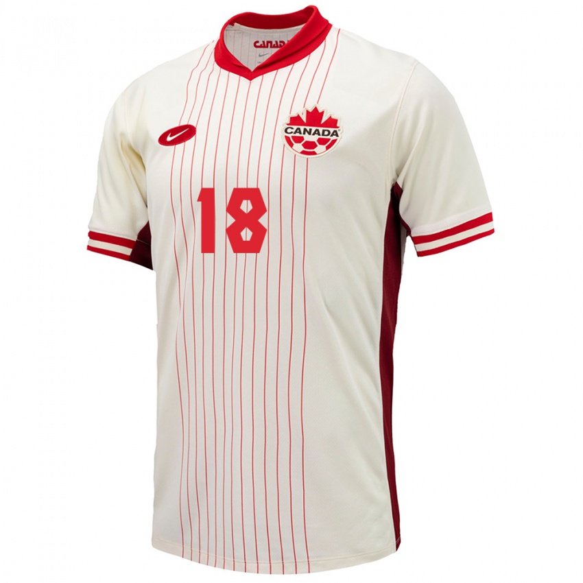 Niño Camiseta Canadá Sabrina D Angelo #18 Blanco 2ª Equipación 24-26 La Camisa Perú