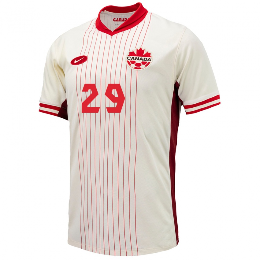 Niño Camiseta Canadá Clarissa Larisey #29 Blanco 2ª Equipación 24-26 La Camisa Perú