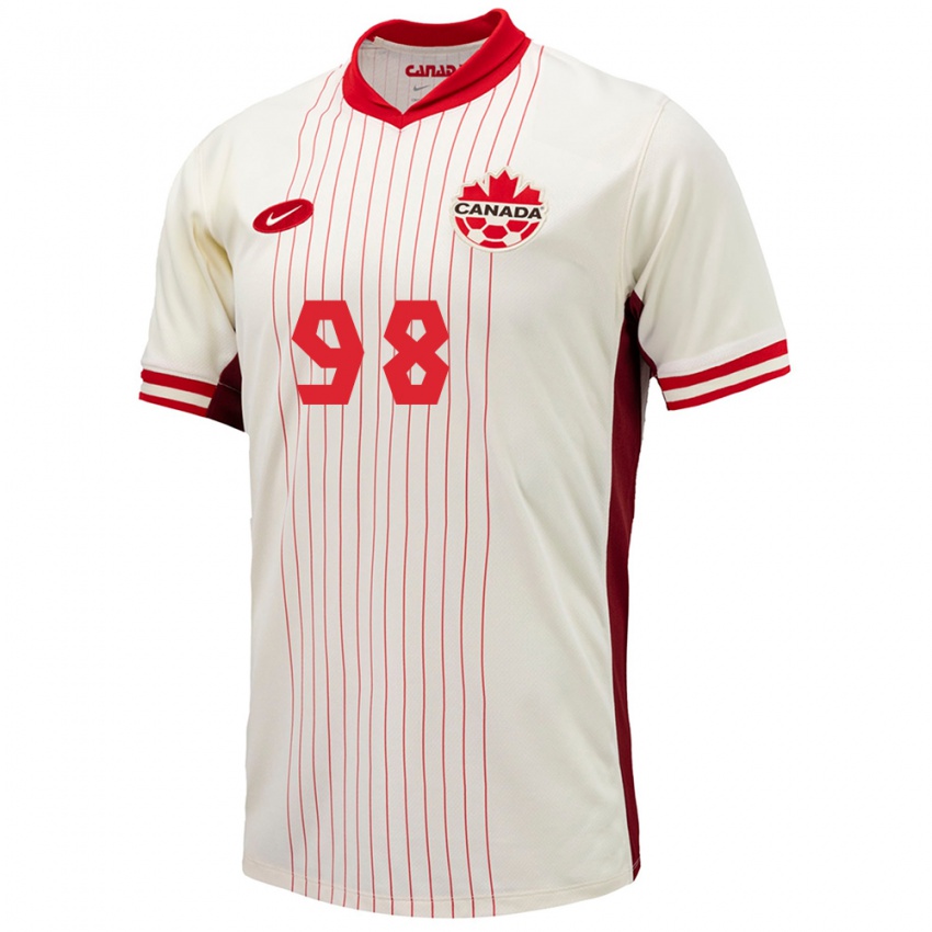 Niño Camiseta Canadá Olivia Smith #98 Blanco 2ª Equipación 24-26 La Camisa Perú