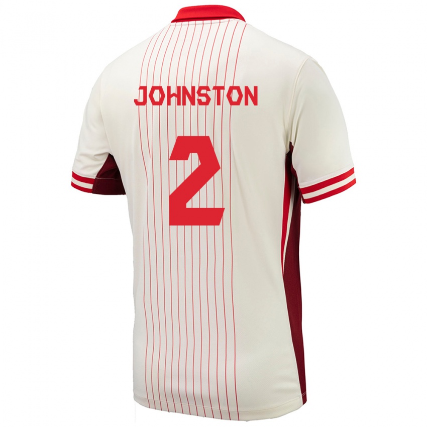 Niño Camiseta Canadá Alistair Johnston #2 Blanco 2ª Equipación 24-26 La Camisa Perú