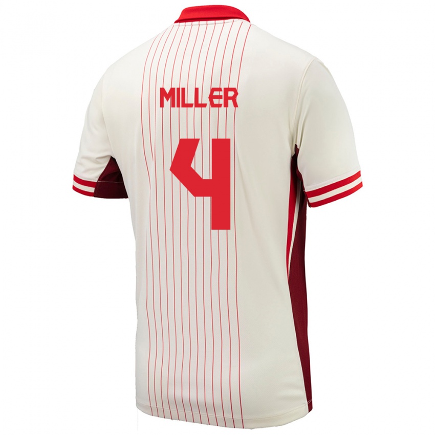 Niño Camiseta Canadá Kamal Miller #4 Blanco 2ª Equipación 24-26 La Camisa Perú