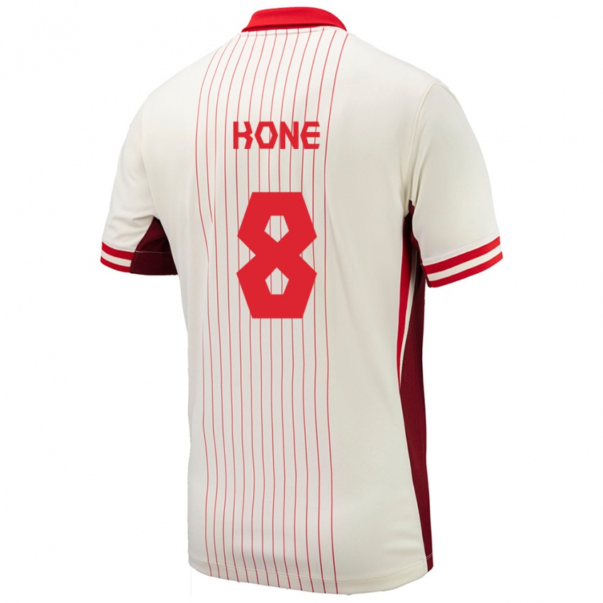 Niño Camiseta Canadá Ismael Kone #8 Blanco 2ª Equipación 24-26 La Camisa Perú