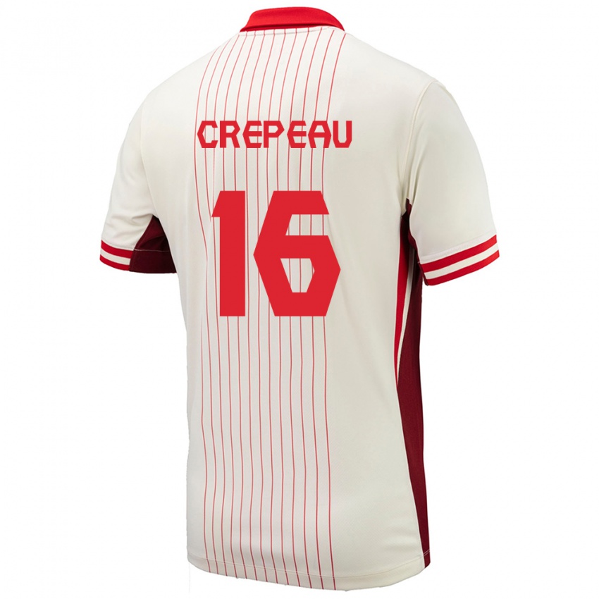 Niño Camiseta Canadá Maxime Crepeau #16 Blanco 2ª Equipación 24-26 La Camisa Perú