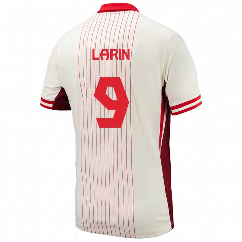 Niño Camiseta Canadá Cyle Larin #9 Blanco 2ª Equipación 24-26 La Camisa Perú