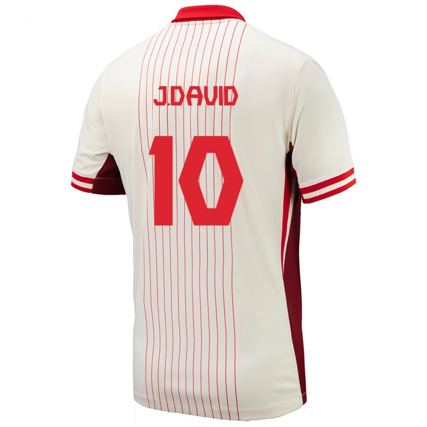 Niño Camiseta Canadá Jonathan David #10 Blanco 2ª Equipación 24-26 La Camisa Perú