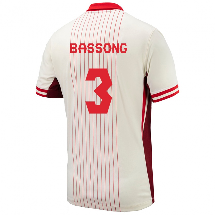 Niño Camiseta Canadá Zorhan Bassong #3 Blanco 2ª Equipación 24-26 La Camisa Perú