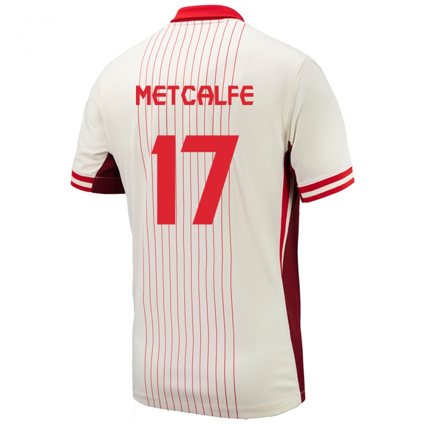 Niño Camiseta Canadá Patrick Metcalfe #17 Blanco 2ª Equipación 24-26 La Camisa Perú