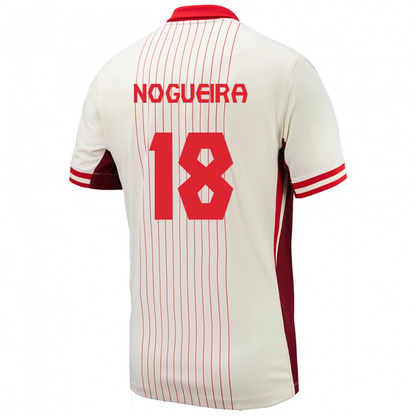 Niño Camiseta Canadá Matthew Nogueira #18 Blanco 2ª Equipación 24-26 La Camisa Perú