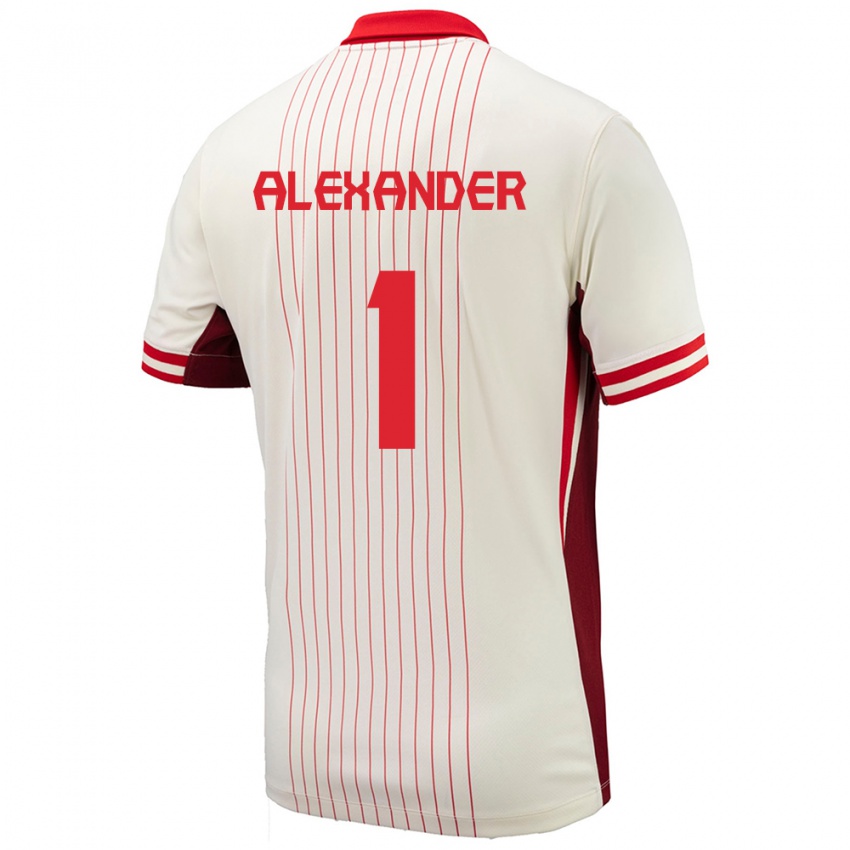 Niño Camiseta Canadá Ben Alexander #1 Blanco 2ª Equipación 24-26 La Camisa Perú