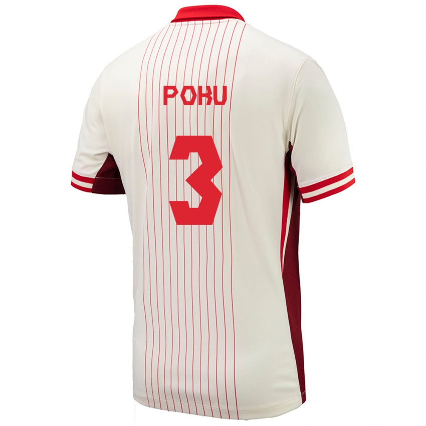 Niño Camiseta Canadá Kwasi Poku #3 Blanco 2ª Equipación 24-26 La Camisa Perú