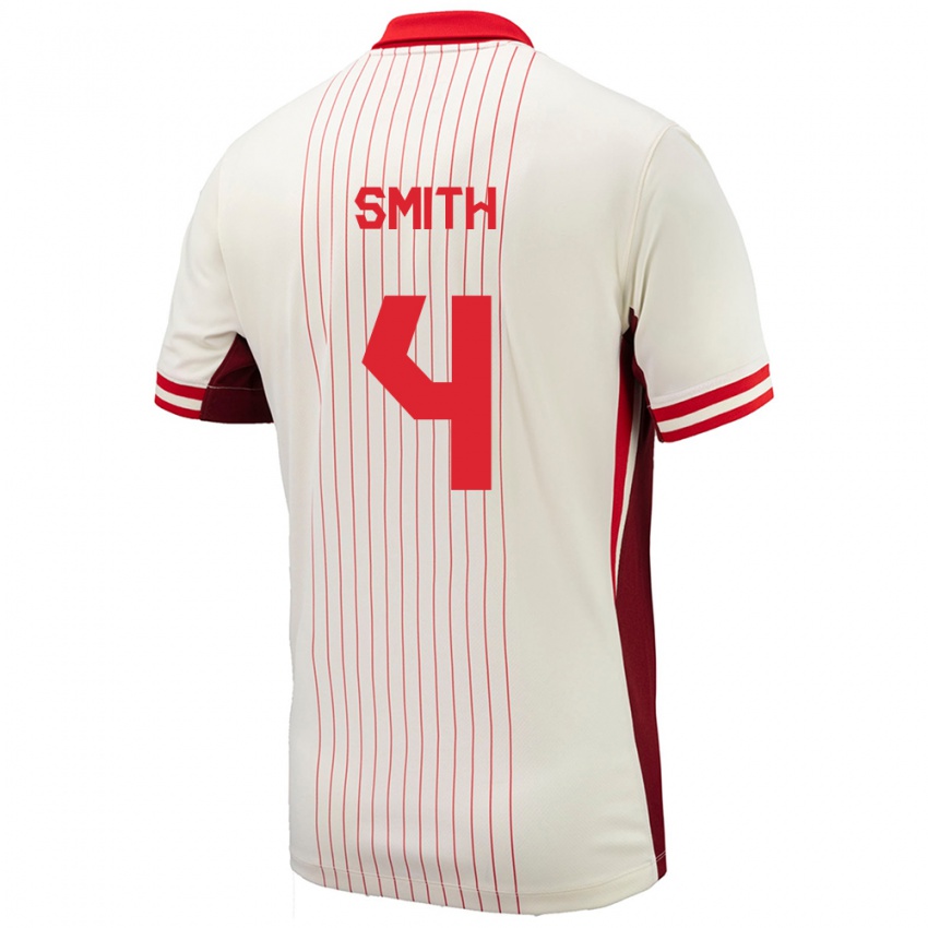 Niño Camiseta Canadá Justin Smith #4 Blanco 2ª Equipación 24-26 La Camisa Perú