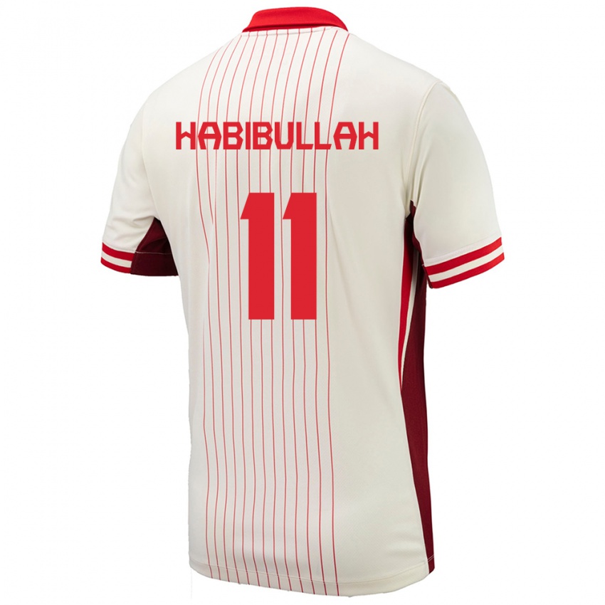 Niño Camiseta Canadá Kamron Habibullah #11 Blanco 2ª Equipación 24-26 La Camisa Perú