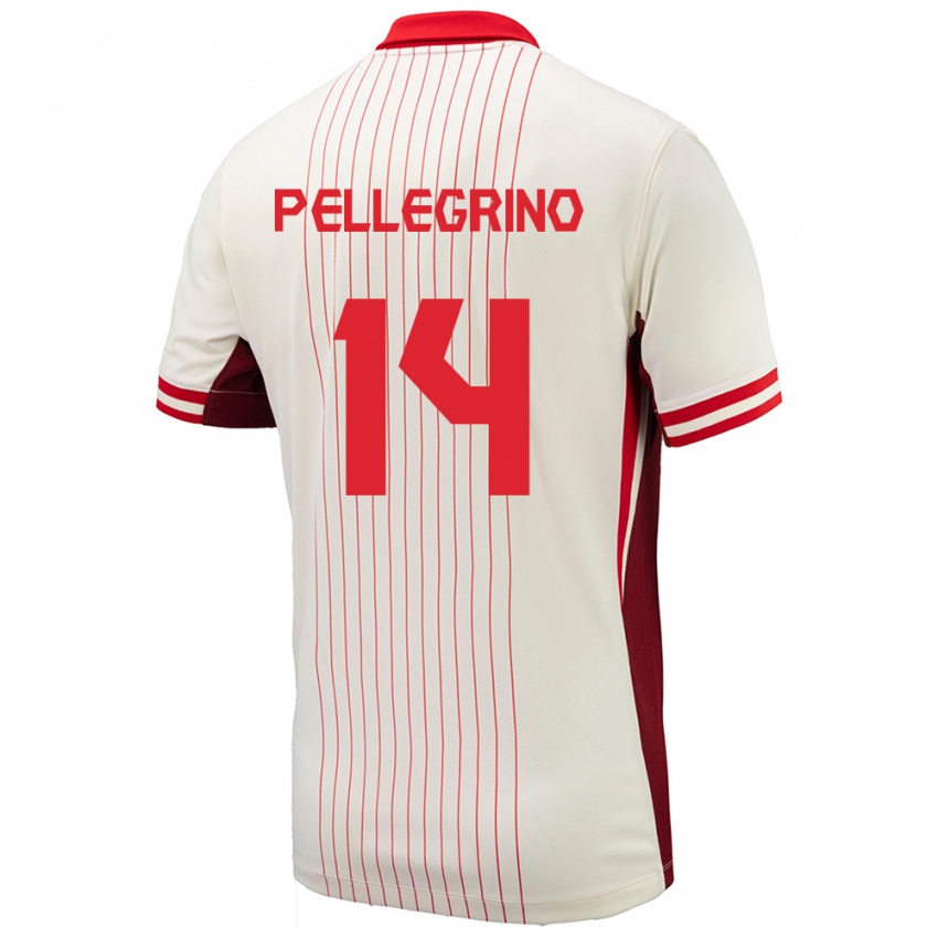 Niño Camiseta Canadá Gabriel Pellegrino #14 Blanco 2ª Equipación 24-26 La Camisa Perú