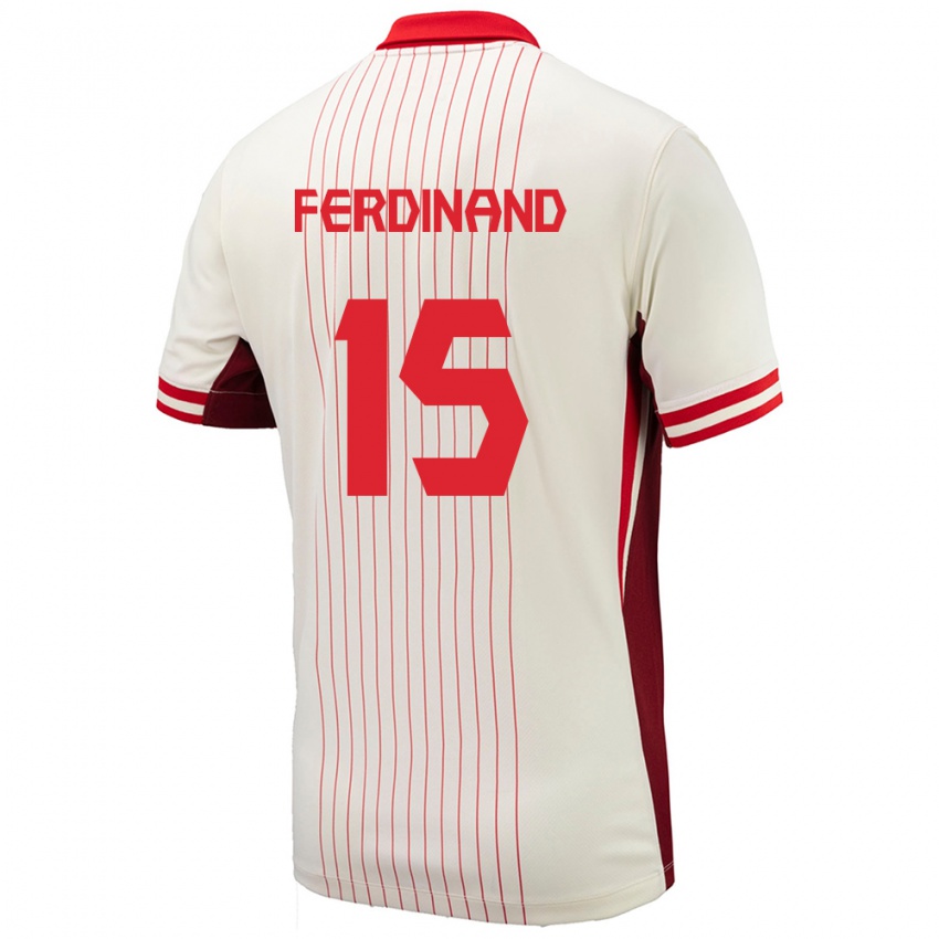 Niño Camiseta Canadá Keesean Ferdinand #15 Blanco 2ª Equipación 24-26 La Camisa Perú