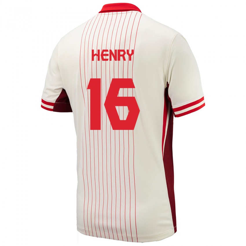 Niño Camiseta Canadá Mael Henry #16 Blanco 2ª Equipación 24-26 La Camisa Perú