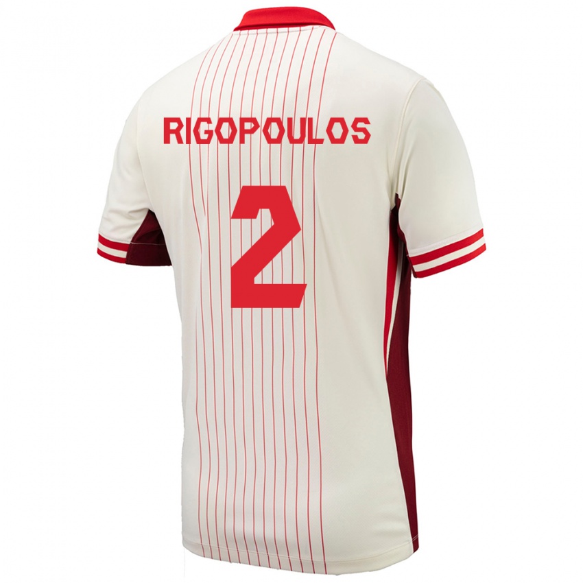 Niño Camiseta Canadá Theo Rigopoulos #2 Blanco 2ª Equipación 24-26 La Camisa Perú