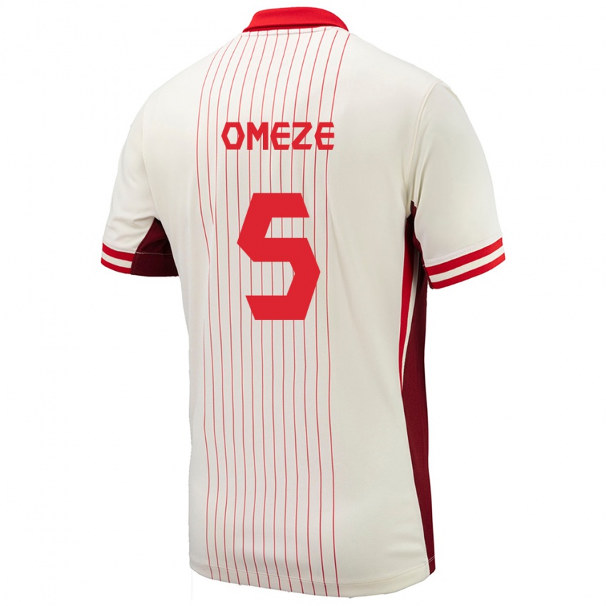 Niño Camiseta Canadá Chimere Omeze #5 Blanco 2ª Equipación 24-26 La Camisa Perú