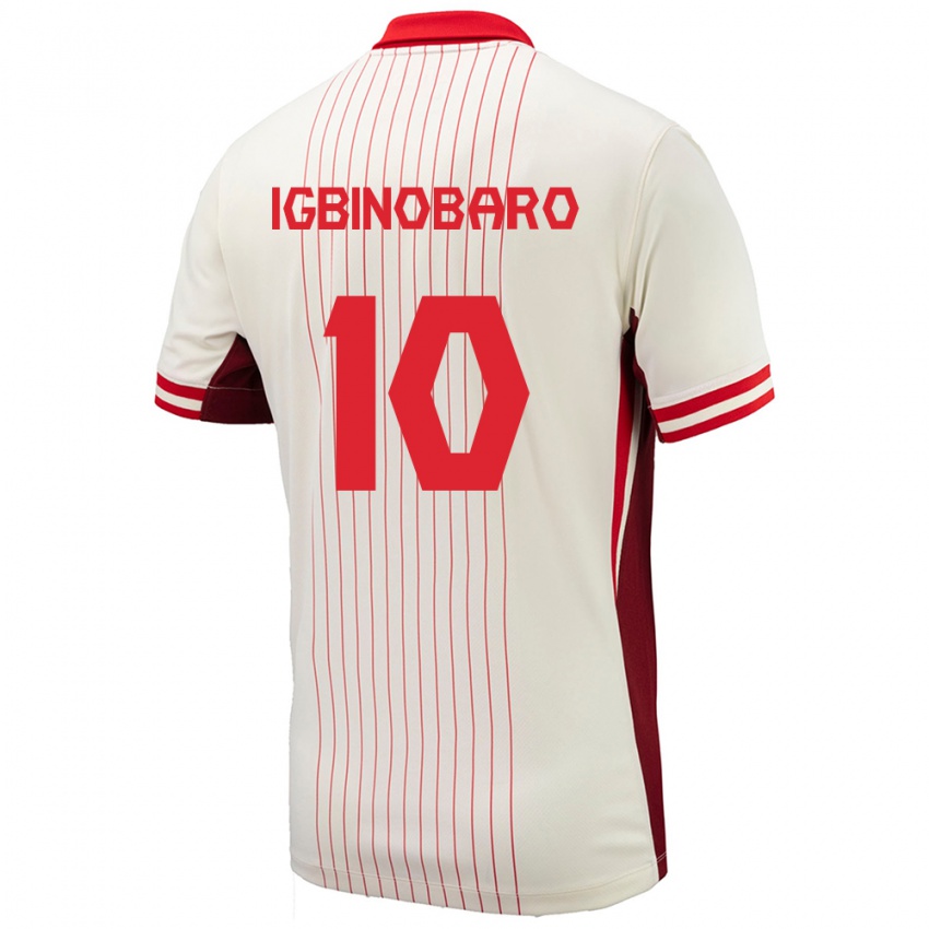 Niño Camiseta Canadá Philip Igbinobaro #10 Blanco 2ª Equipación 24-26 La Camisa Perú