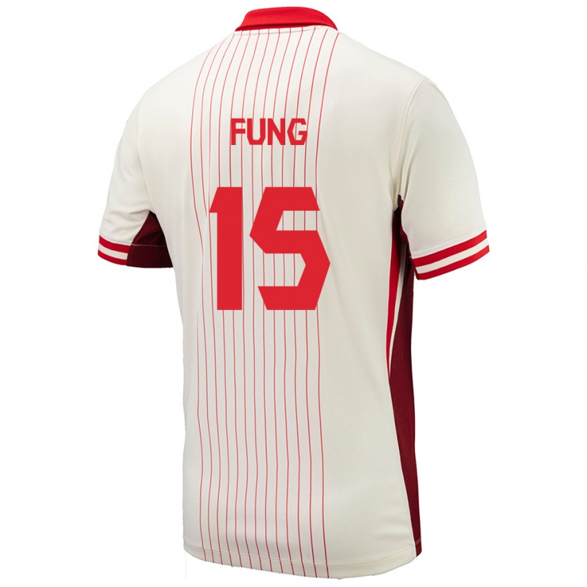 Niño Camiseta Canadá Victor Fung #15 Blanco 2ª Equipación 24-26 La Camisa Perú