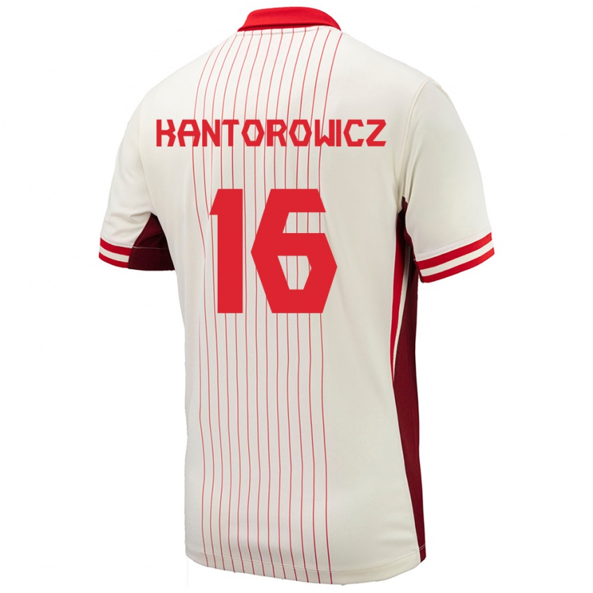 Niño Camiseta Canadá Dominic Kantorowicz #16 Blanco 2ª Equipación 24-26 La Camisa Perú