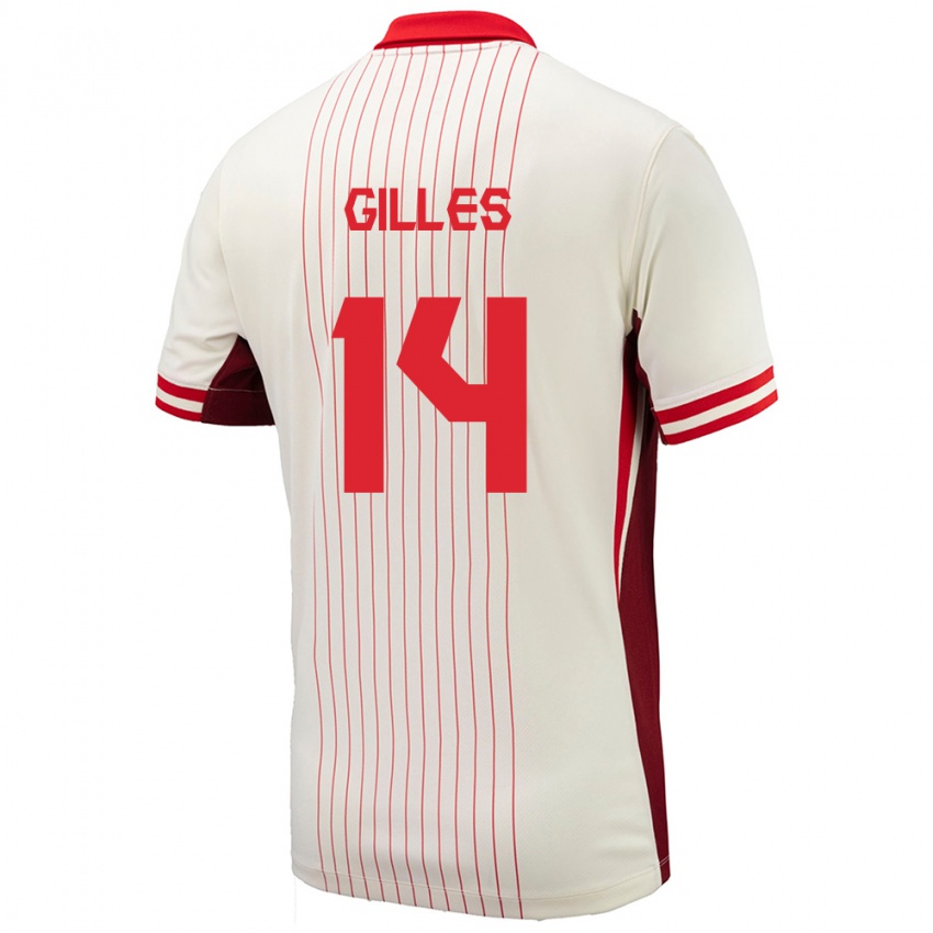 Niño Camiseta Canadá Vanessa Gilles #14 Blanco 2ª Equipación 24-26 La Camisa Perú