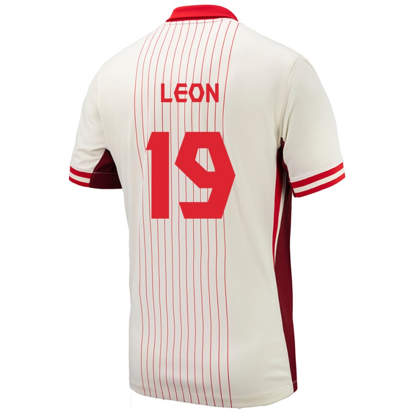 Niño Camiseta Canadá Adriana Leon #19 Blanco 2ª Equipación 24-26 La Camisa Perú