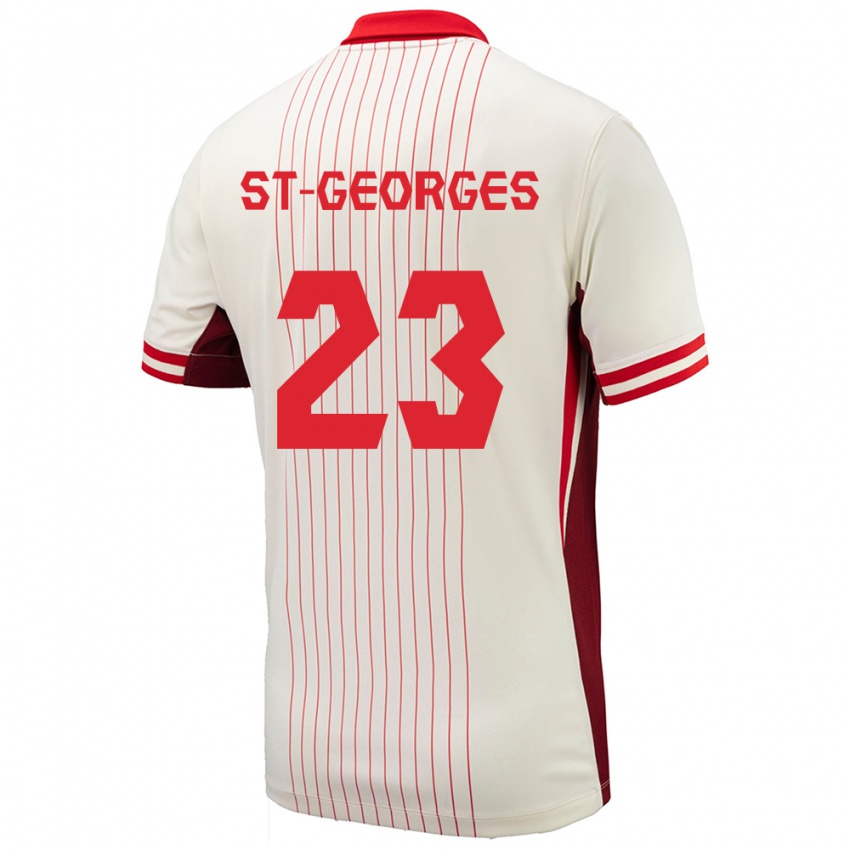 Niño Camiseta Canadá Bianca St Georges #23 Blanco 2ª Equipación 24-26 La Camisa Perú