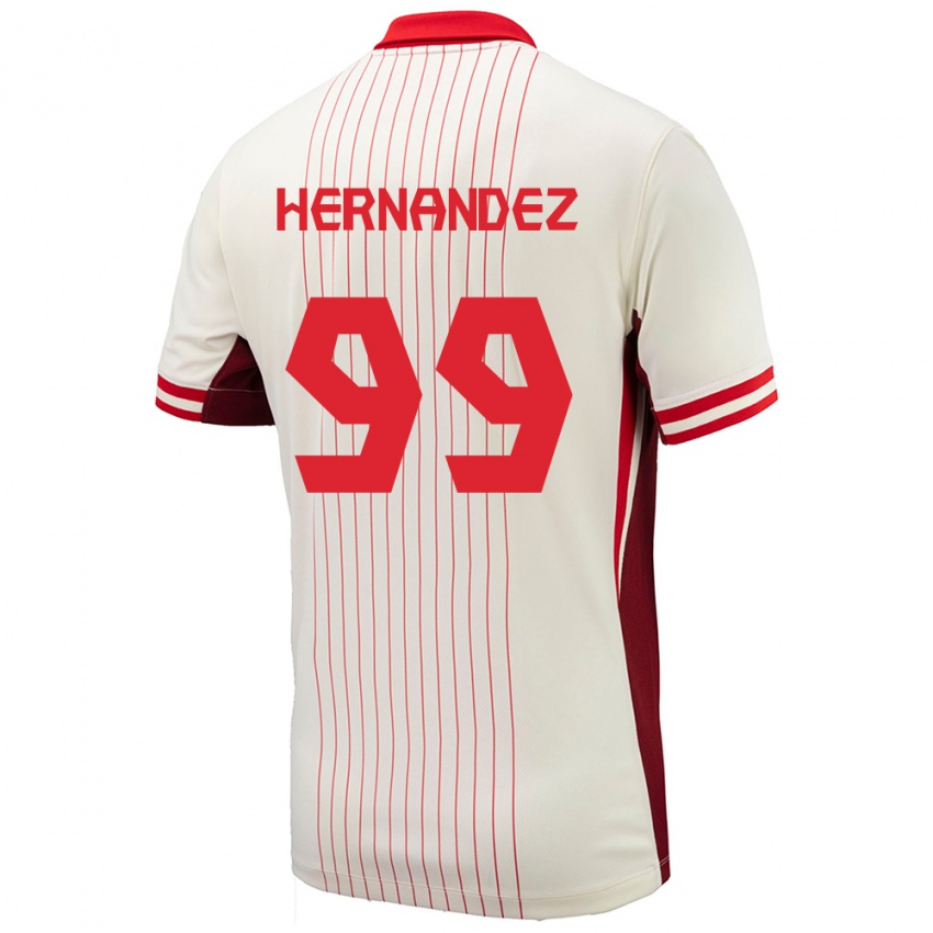 Niño Camiseta Canadá Jeneva Hernandez Gray #99 Blanco 2ª Equipación 24-26 La Camisa Perú