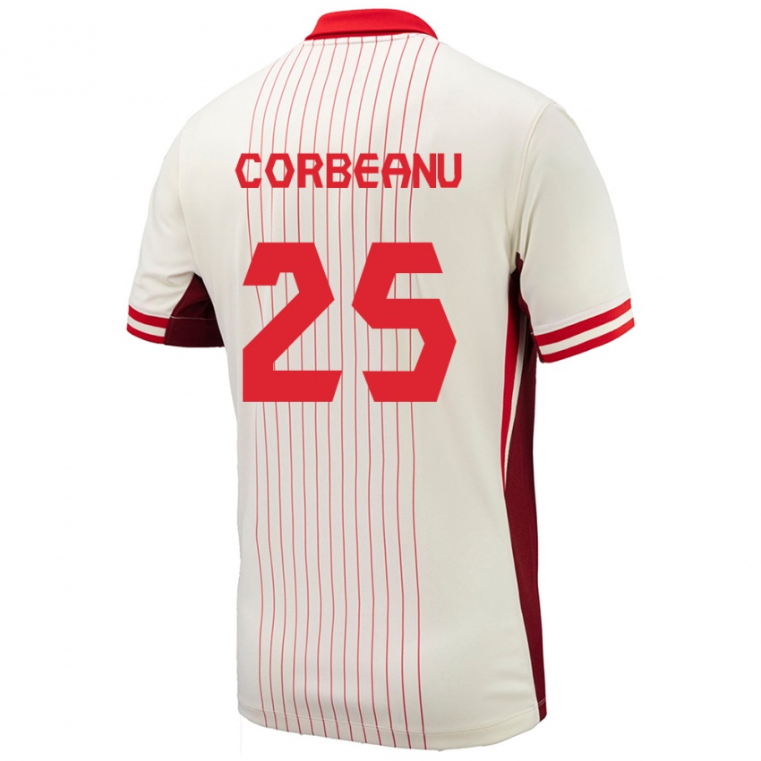 Niño Camiseta Canadá Theo Corbeanu #25 Blanco 2ª Equipación 24-26 La Camisa Perú