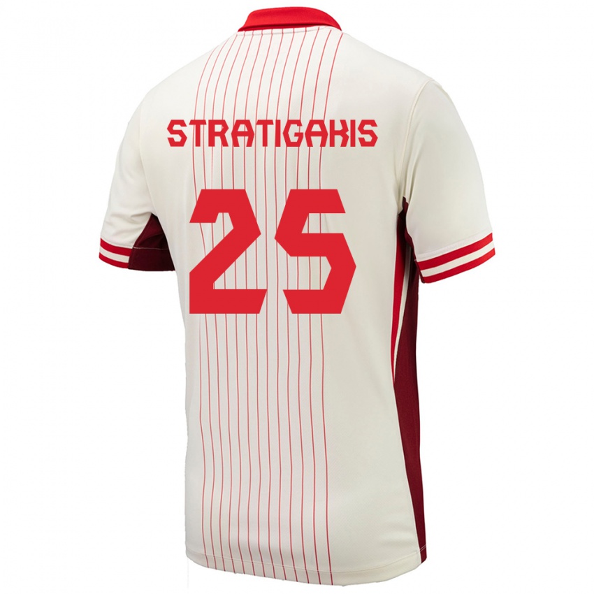 Niño Camiseta Canadá Sarah Stratigakis #25 Blanco 2ª Equipación 24-26 La Camisa Perú