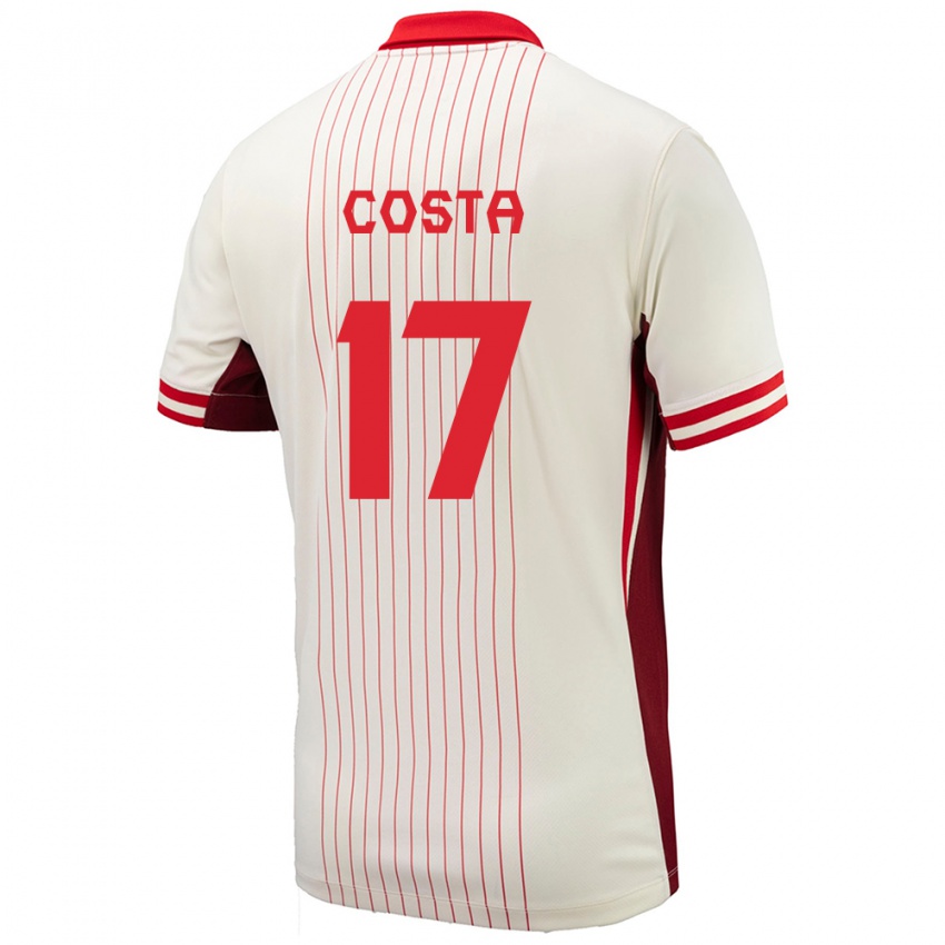 Niño Camiseta Canadá Jesse Costa #17 Blanco 2ª Equipación 24-26 La Camisa Perú