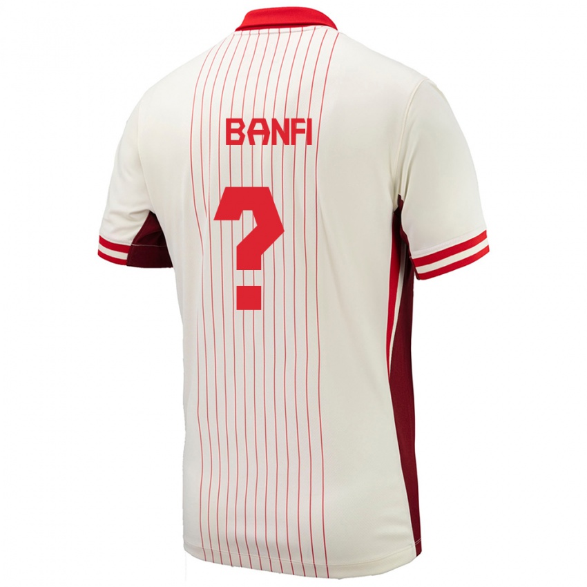 Niño Camiseta Canadá Samuel Banfi #0 Blanco 2ª Equipación 24-26 La Camisa Perú