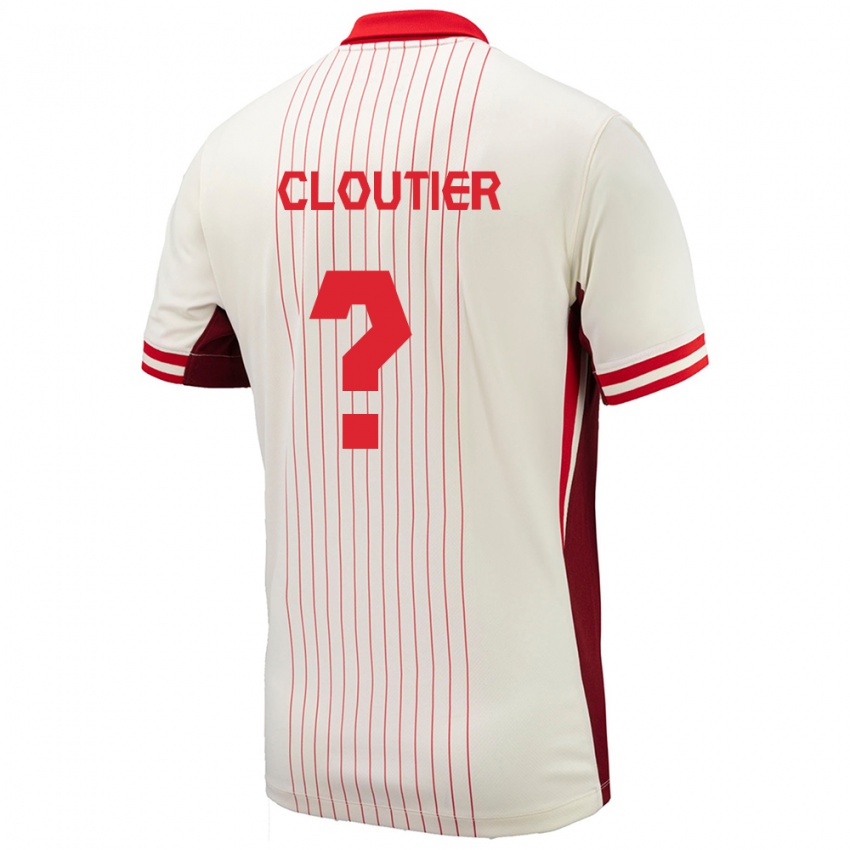 Niño Camiseta Canadá Loic Cloutier #0 Blanco 2ª Equipación 24-26 La Camisa Perú