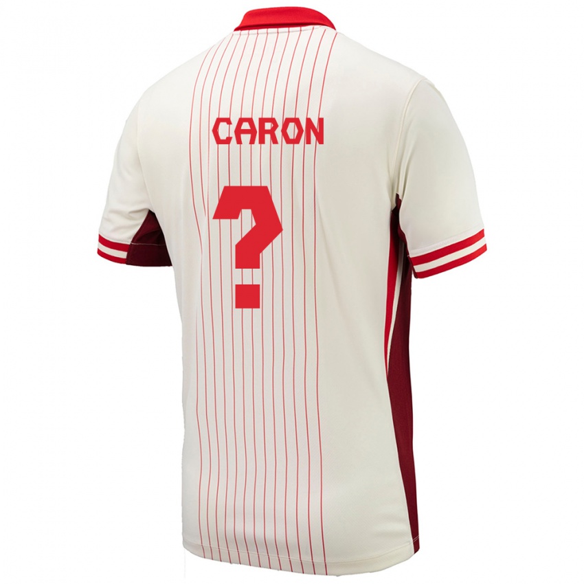 Niño Camiseta Canadá Renaud Caron #0 Blanco 2ª Equipación 24-26 La Camisa Perú