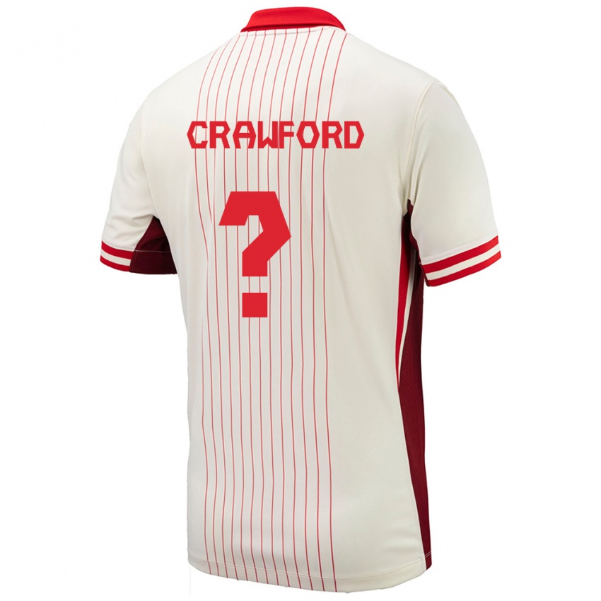 Niño Camiseta Canadá Tyler Crawford #0 Blanco 2ª Equipación 24-26 La Camisa Perú