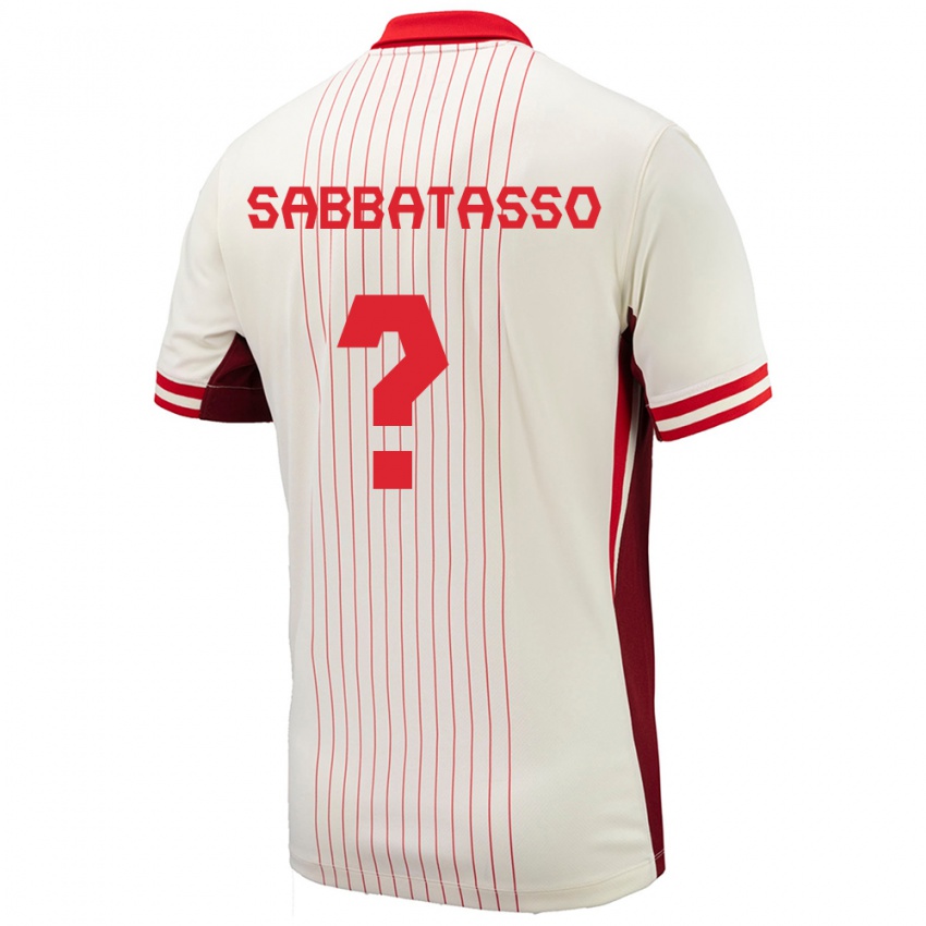 Niño Camiseta Canadá Jeronimo Sabbatasso #0 Blanco 2ª Equipación 24-26 La Camisa Perú