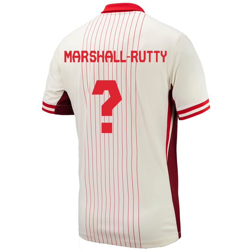 Niño Camiseta Canadá Jahkeele Marshall Rutty #0 Blanco 2ª Equipación 24-26 La Camisa Perú