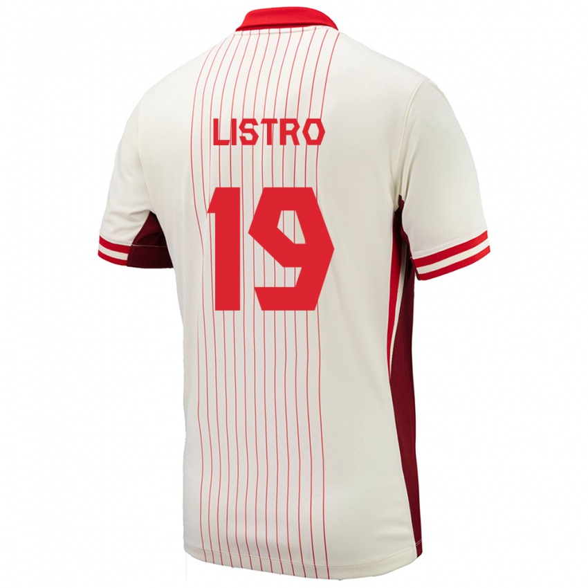 Niño Camiseta Canadá Jordyn Listro #19 Blanco 2ª Equipación 24-26 La Camisa Perú