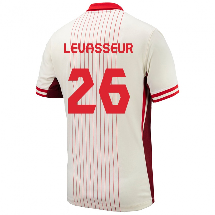 Niño Camiseta Canadá Marie Levasseur #26 Blanco 2ª Equipación 24-26 La Camisa Perú