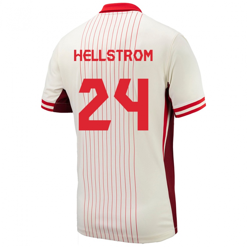 Niño Camiseta Canadá Jenna Hellstrom #24 Blanco 2ª Equipación 24-26 La Camisa Perú