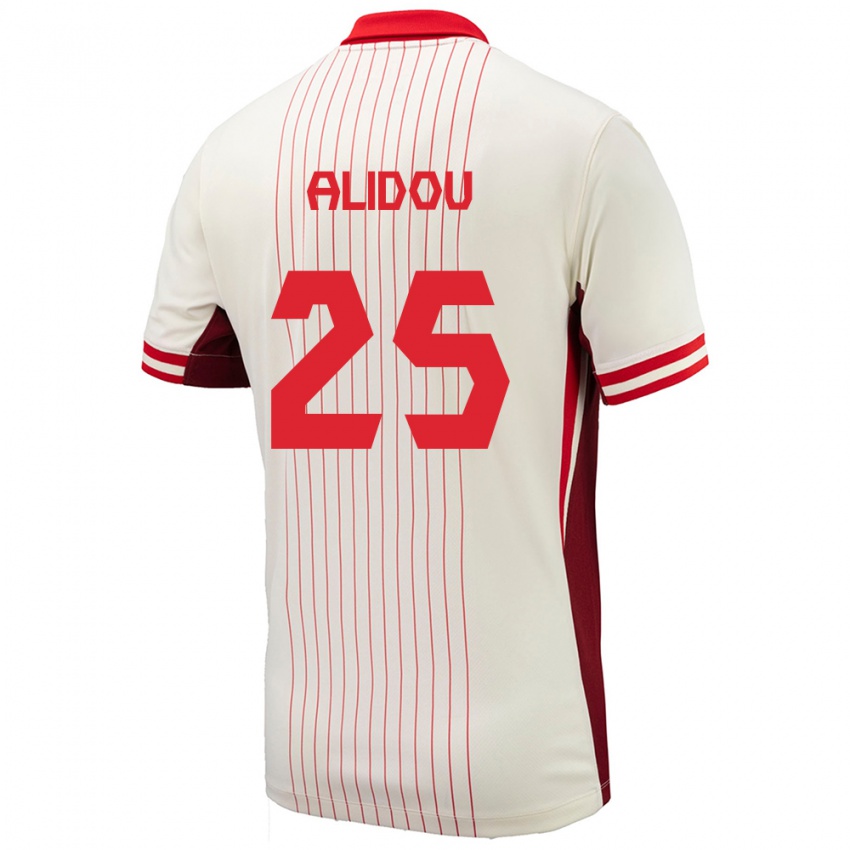 Niño Camiseta Canadá Marie-Yasmine Alidou #25 Blanco 2ª Equipación 24-26 La Camisa Perú