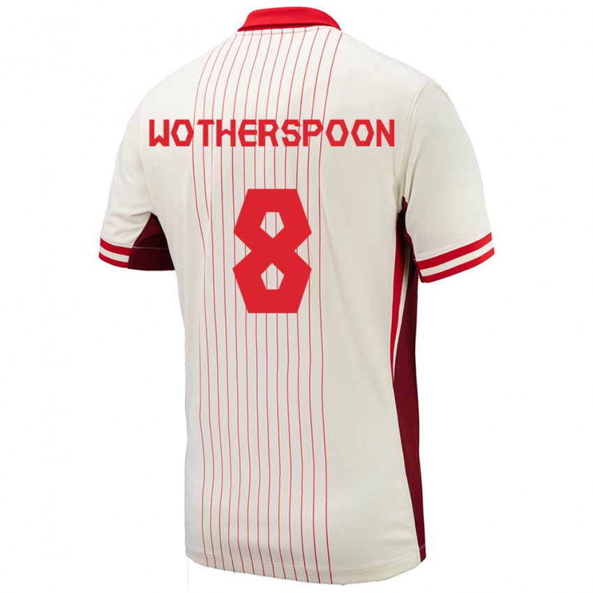 Niño Camiseta Canadá David Wotherspoon #8 Blanco 2ª Equipación 24-26 La Camisa Perú