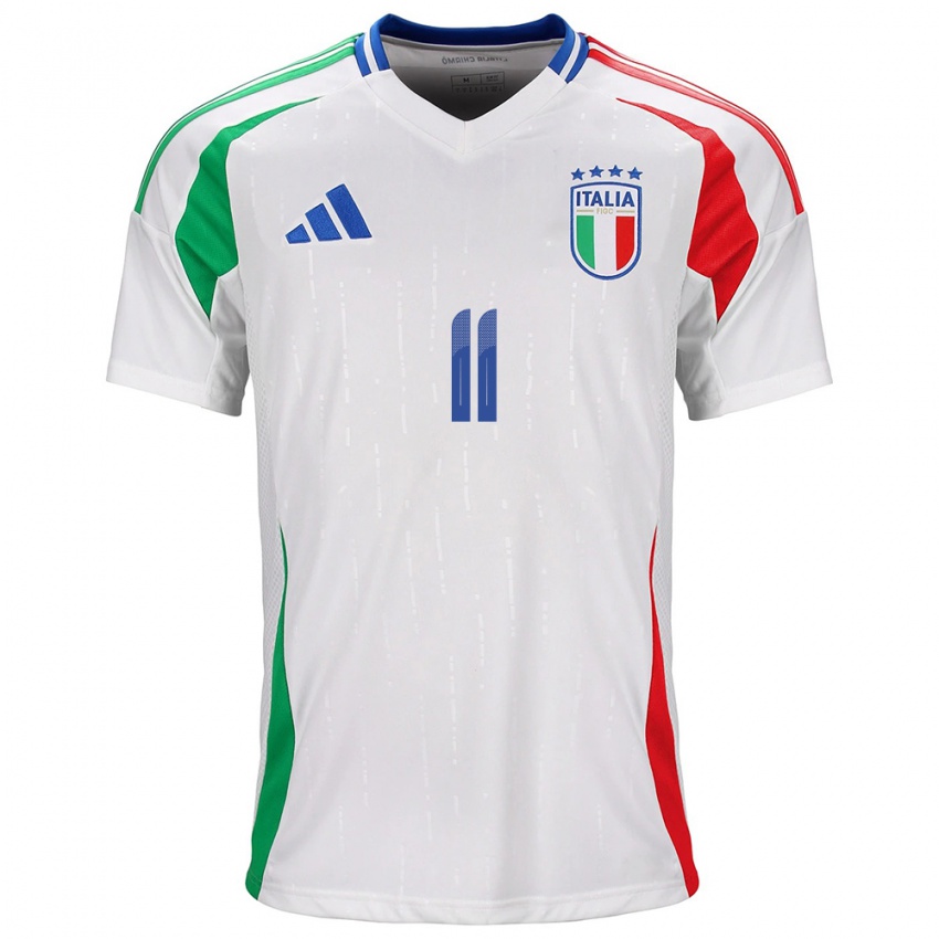 Niño Camiseta Italia Lorenzo Anghelè #11 Blanco 2ª Equipación 24-26 La Camisa Perú