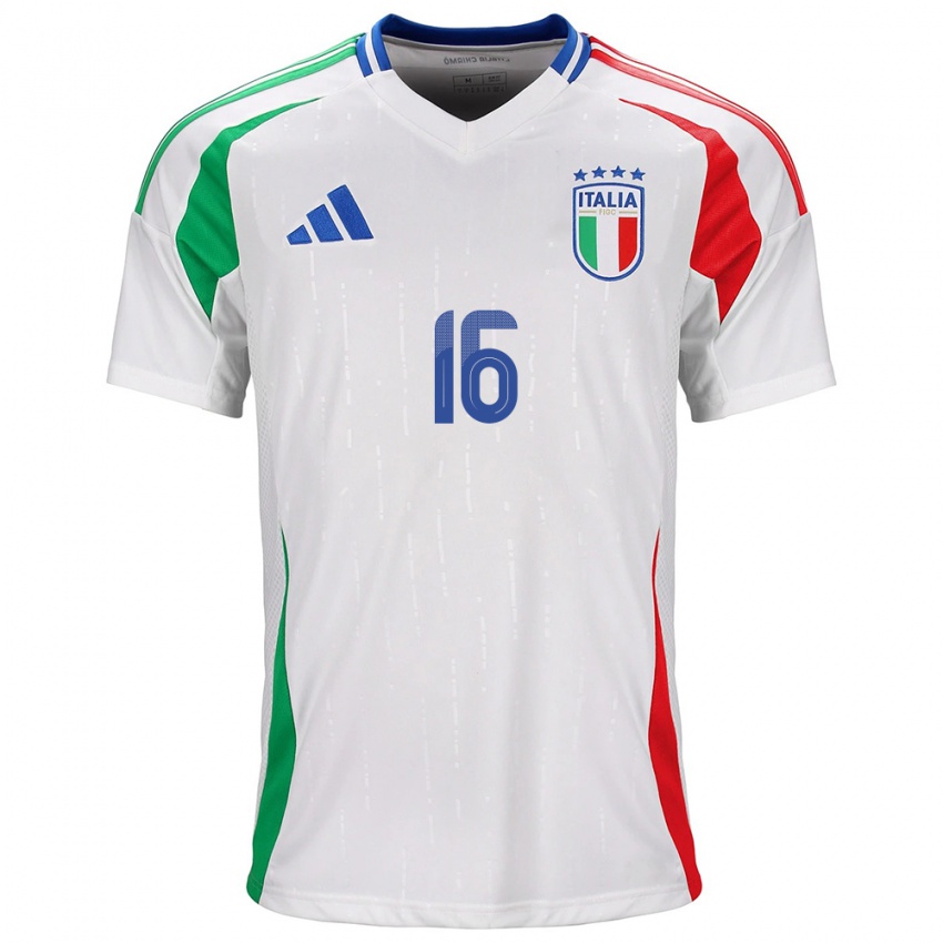 Niño Camiseta Italia Giulia Dragoni #16 Blanco 2ª Equipación 24-26 La Camisa Perú