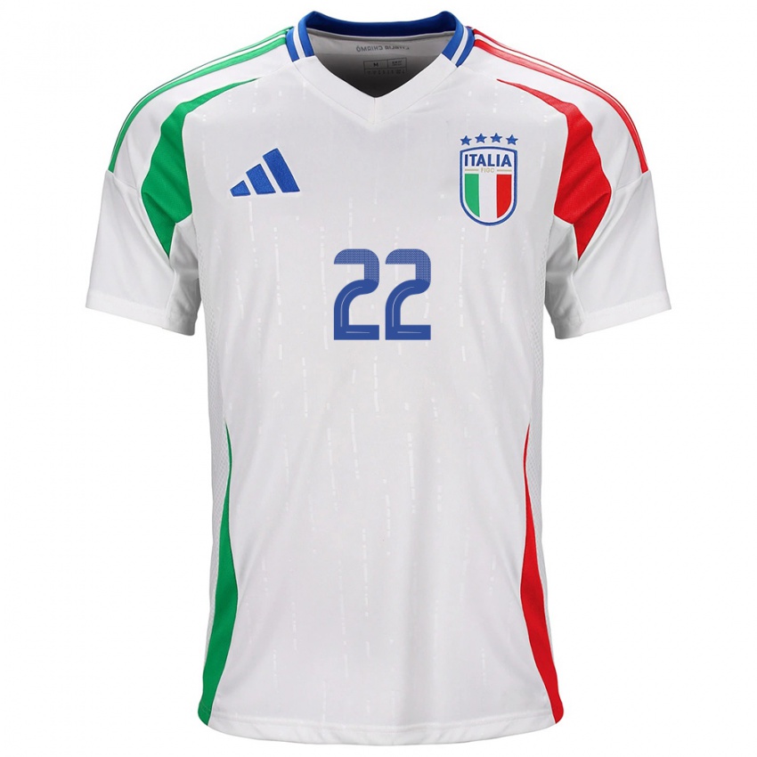 Niño Camiseta Italia Francesca Durante #22 Blanco 2ª Equipación 24-26 La Camisa Perú