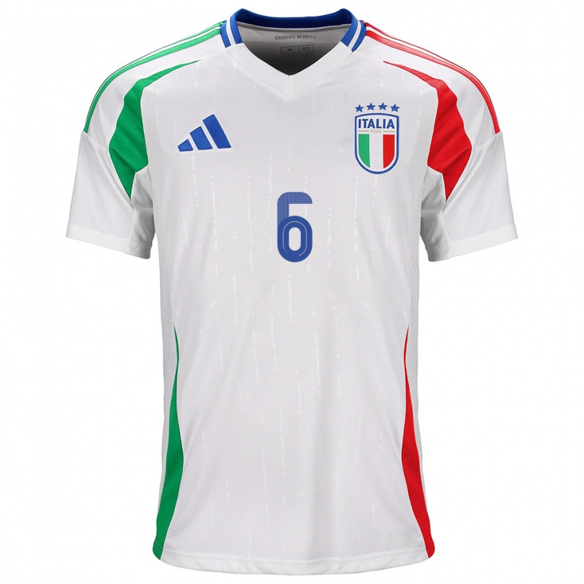 Niño Camiseta Italia Manuela Giugliano #6 Blanco 2ª Equipación 24-26 La Camisa Perú