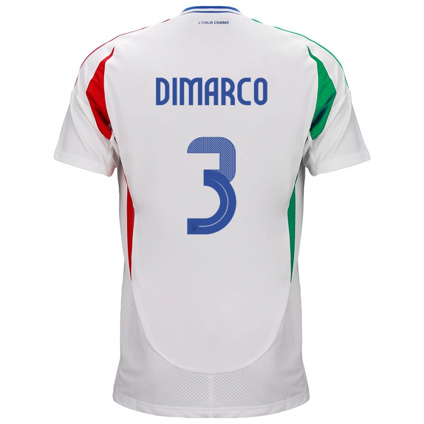 Niño Camiseta Italia Federico Dimarco #3 Blanco 2ª Equipación 24-26 La Camisa Perú